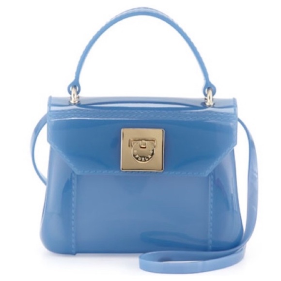 Furla Handbags - Furla Mini Candy Bon Bon Blue Jelly Crossbody Bag